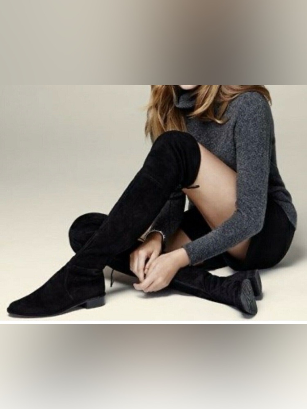 Stuart Weitzman Black Over-the-Knee Suede Boots